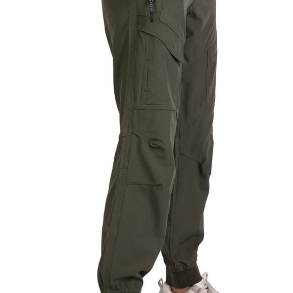 Women's Athletic Hiking Green Cargo Joggers Quick Dry UPF 50 Size M - Picture 2 of 7
